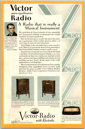Print 1929 victor radio - ad,