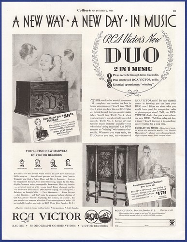Pubblicità epoca 1933 rca - d'epoca,